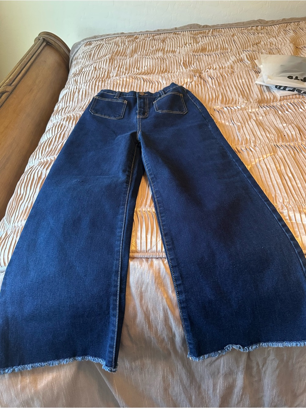 Kids Wide-Leg Dark Blue Jeans